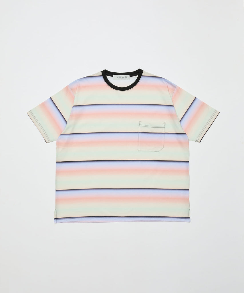 GRADIENT STRIPE CREW NECK TEE