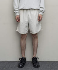 WASHED TWILL WOVEN BELTED SHORT