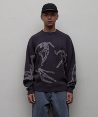 JACQUARD COTTON CREWNECK SWEATER