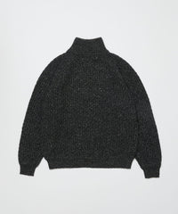 DIAGONAL ZIP  JACQUARD  SWEATER