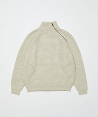 DIAGONAL ZIP  JACQUARD  SWEATER