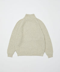 DIAGONAL ZIP  JACQUARD  SWEATER