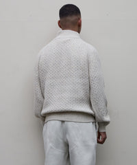 DIAGONAL ZIP  JACQUARD  SWEATER