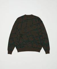 NET JACQUARD COTTON CREWNECK SWEATER