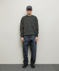 NET JACQUARD COTTON CREWNECK SWEATER