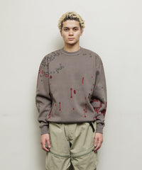 DRIP JACQUARD COTTON CREWNECK SWEATER