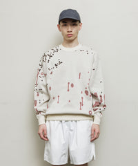 DRIP JACQUARD COTTON CREWNECK SWEATER