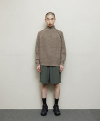 DIAGONAL ZIP  JACQUARD  SWEATER