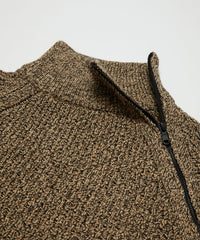 DIAGONAL ZIP  JACQUARD  SWEATER