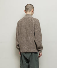 DIAGONAL ZIP  JACQUARD  SWEATER