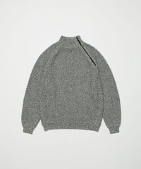 DIAGONAL ZIP  JACQUARD  SWEATER