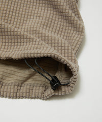 DETACHABLE SLEEVE GRID FLEECE PULL OVER