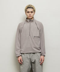 DETACHABLE SLEEVE GRID FLEECE PULL OVER