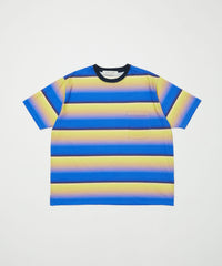 GRADIENT STRIPE CREW NECK TEE