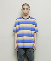 GRADIENT STRIPE CREW NECK TEE