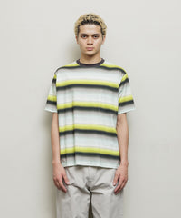 GRADIENT STRIPE CREW NECK TEE