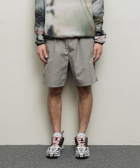 WASHED TWILL WOVEN BELTED SHORT