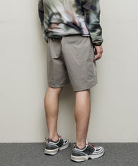 WASHED TWILL WOVEN BELTED SHORT