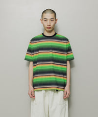 GRADIENT STRIPE CREW NECK TEE