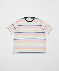GRADIENT STRIPE CREW NECK TEE