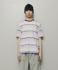 GRADIENT STRIPE CREW NECK TEE
