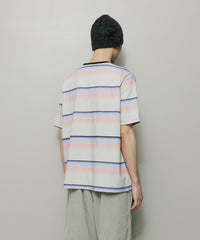 GRADIENT STRIPE CREW NECK TEE