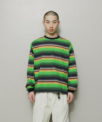 GRADIENT STRIPE CREW NECK L/S TEE