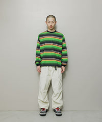 GRADIENT STRIPE CREW NECK L/S TEE