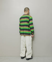 GRADIENT STRIPE CREW NECK L/S TEE