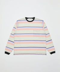 GRADIENT STRIPE CREW NECK L/S TEE