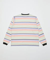 GRADIENT STRIPE CREW NECK L/S TEE