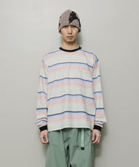 GRADIENT STRIPE CREW NECK L/S TEE