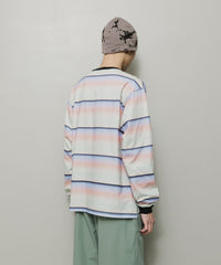 GRADIENT STRIPE CREW NECK L/S TEE