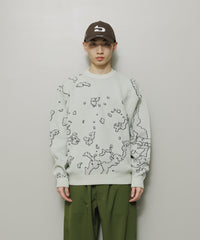 JACQUARD COTTON CREWNECK SWEATER