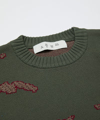 JACQUARD COTTON CREWNECK SWEATER