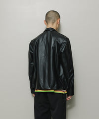 TECH LEATHER ZIP JACKET