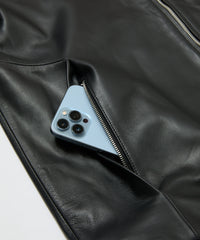 TECH LEATHER ZIP JACKET