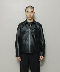 TECH LEATHER ZIP JACKET