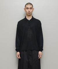 VENTILATION MESH KNIT ZIP POLO LS