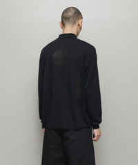 VENTILATION MESH KNIT ZIP POLO LS