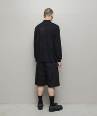 VENTILATION MESH KNIT ZIP POLO LS
