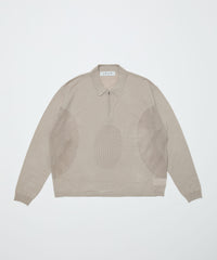 VENTILATION MESH KNIT ZIP POLO LS