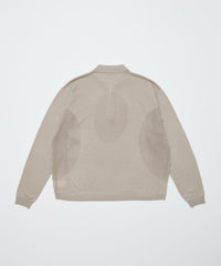 VENTILATION MESH KNIT ZIP POLO LS