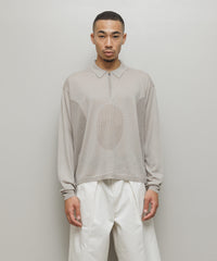 VENTILATION MESH KNIT ZIP POLO LS