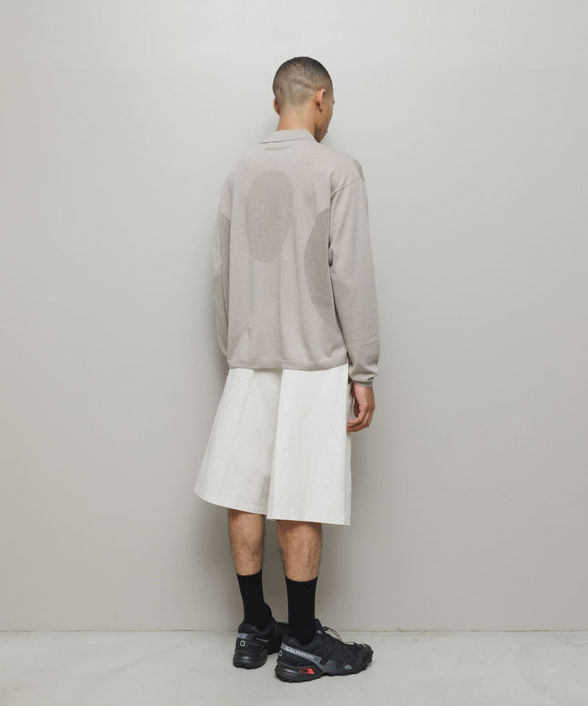VENTILATION MESH KNIT ZIP POLO LS