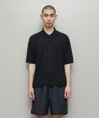 VENTILATION MESH KNIT ZIP POLO SS