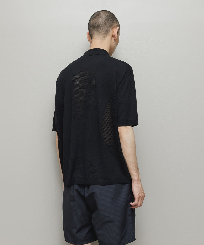 VENTILATION MESH KNIT ZIP POLO SS