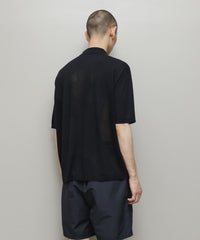 VENTILATION MESH KNIT ZIP POLO SS