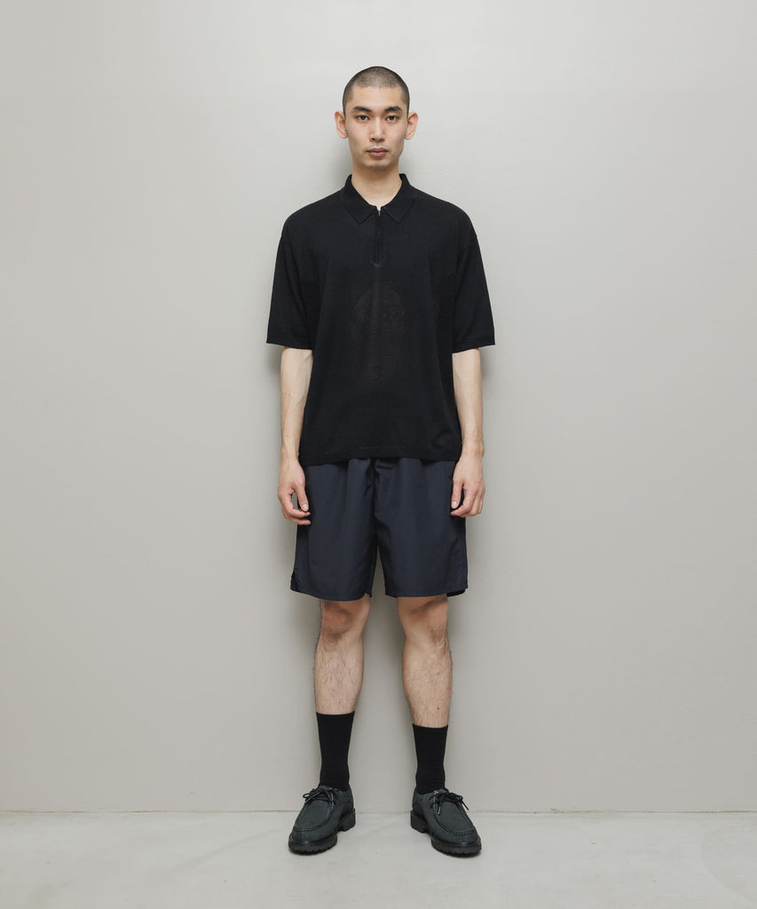 VENTILATION MESH KNIT ZIP POLO SS