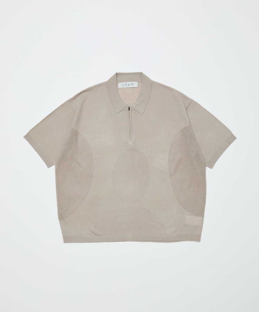 VENTILATION MESH KNIT ZIP POLO SS